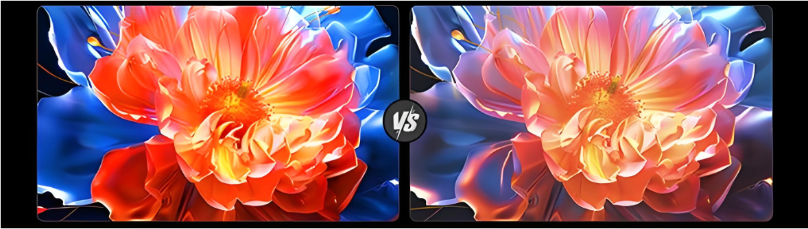 QD vs 普通电视色域对比